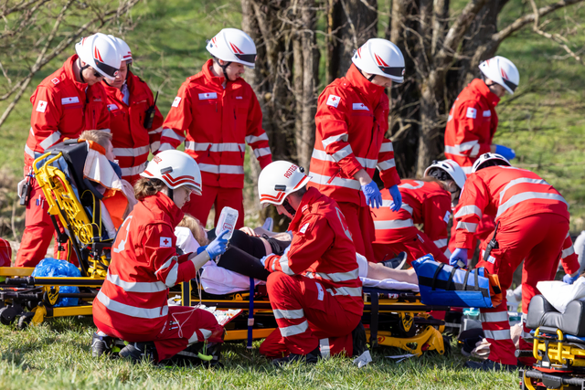 Die Großübung in Neufelden zählte zu den größeren Herausforderungen für die 38 Sanitäter der Schnelleinsatzgruppe Rohrbach. | Foto: Plechi