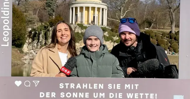 Laurin Altendorfer (M.) mit dem Wetterteam des ORFs Burgenland. | Foto: S. Altendorfer