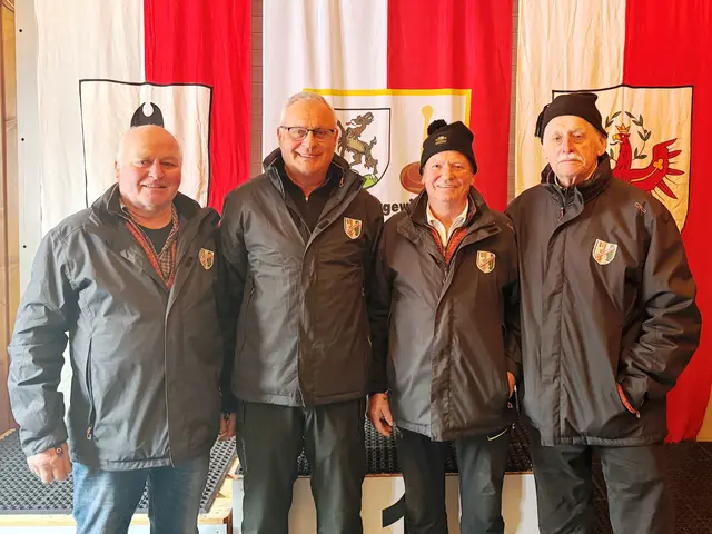 Rang 6 ESV Erpfendorf; Anton Oberleitner, Johann Edenhauser, Otto Mols und Horst Müller.