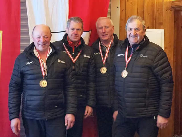 Bronze für den ESC Jochberg; Herbert Hochwimmer, Walter Kreidl, Josef Landmann und Fritz Noichl.