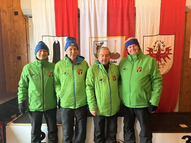 Die Sieger; Gerhard Vogel, Peter Wimmer, Georg Brunner und Leonhard Stöckl.