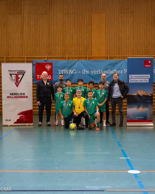 Platz 3: WSG Tirol U13 beim TIWAG Hallen-Nachwuchscup 2026 des TFV. | Foto: TFV/Daniel Schönherr