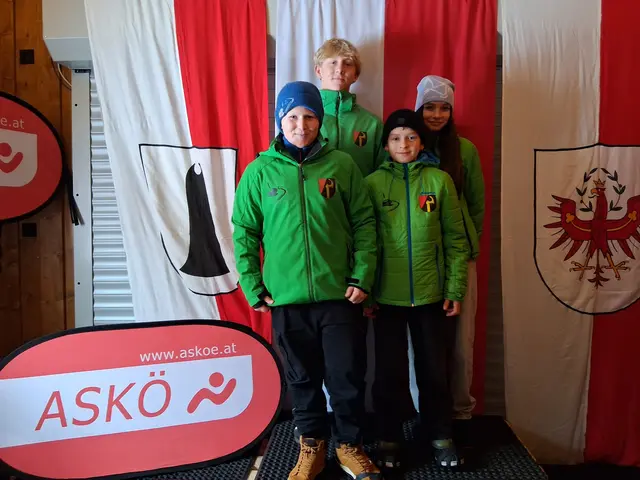 Start Nr. 1 EC Oberndorf I hinten Lorenz Hofer und Leni Volstuben, vorne Vincent Hofer und Lorenz Volstuben
