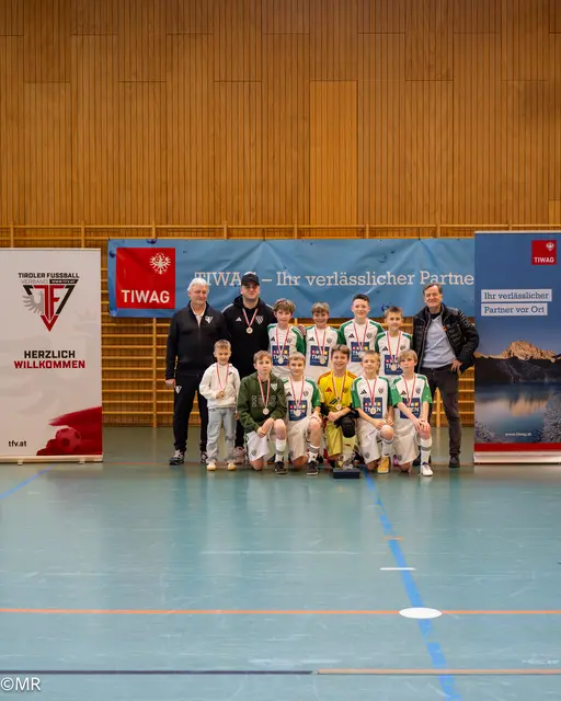 Platz 2: SK Ebbs U13 beim TIWAG Hallen-Nachwuchscup 2026 des TFV. | Foto: TFV/Daniel Schönherr