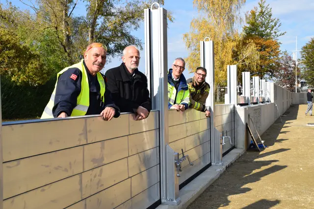 2016: Probe-Aufbau mobiler Hochwasserschutz Korneuburg.