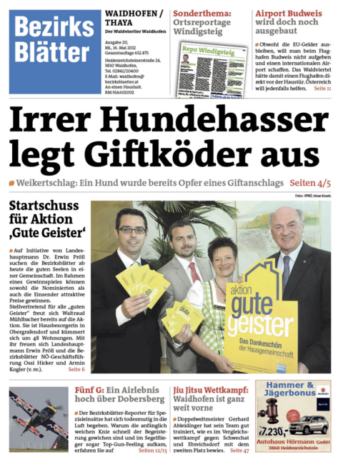 BezirksBlatt Waidhofen/Thaya im klassischen blauen Design aus dem Jahr 2012 | Foto: MeinBezirk/Archiv