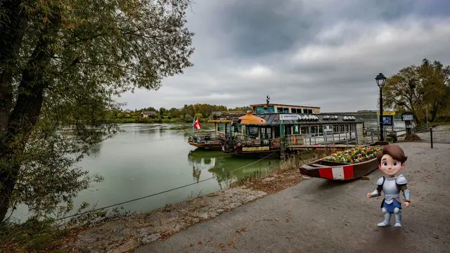 Rund vier Minuten lang führt der animierte Ritter Philipp im Video als Reiseführer durch seine Stadt Schärding – von der Innlände über die Silberzeile bis zum Schlosspark und die Ponyweide.  | Foto: Günther Koglek