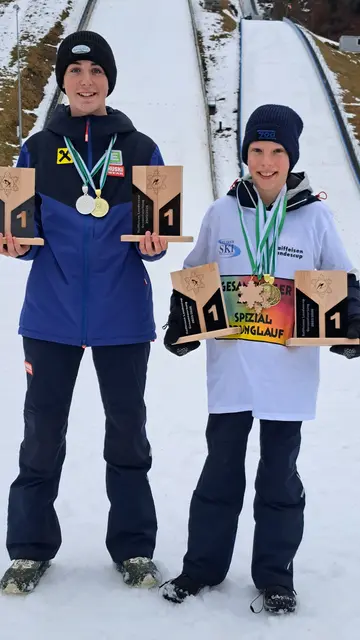 Die Haiderhof Bro´s Moritz Reitbauer und Noah Moser gewinnen dreimal Gold und einmal Silber sowie beide LC Gesamtwertung in der Klasse Schüler I und Kinder II. | Foto: SC Erzbergland