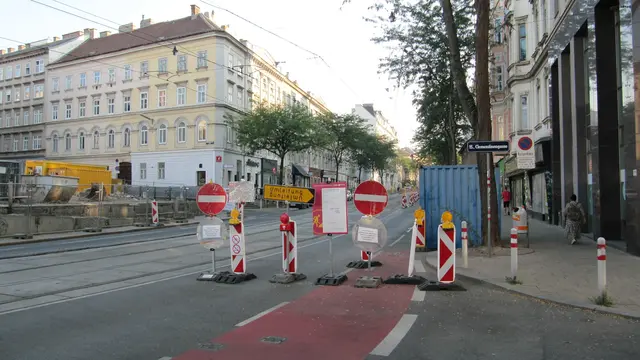 Autos werden derzeit noch auf die Clementinengasse umgeleitet.  | Foto: Patricia Hillinger/MeinBezirk