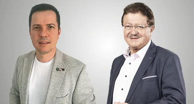 Bürgermeister der Gemeinde Neuhaus, Patrick Skubel und Bürgermeister der Gemeinde St. Kanzian, Thomas Krainz (von links) | Foto: Fotocollage/Gemeinde Neuhaus/Gemeinde St. Kanzian