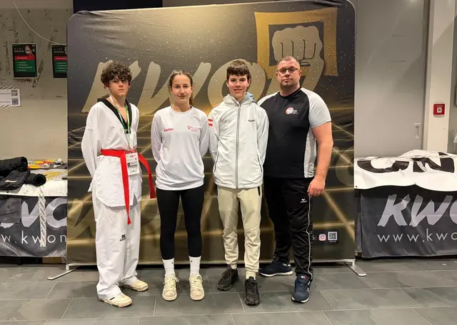 Austrian Open 1: Kadersportler Dino Alihozic, Amelie Stampfl, Christoph Grasböck und LK-Trainer Markus Neubauer (v. l.). | Foto: Askö TKD Freistadt