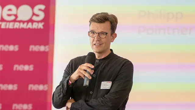 Philipp Pointner (Neos) wird die Neos in die Grazer Gemeinderatswahl führen.  | Foto: Neos