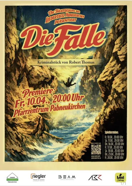 Die Theatergruppe der Liedertafel Pabneukirchen bringt mit „Die Falle“ ein Kriminalstück des weltbekannten Autors Robert Thomas. Premiere ist am Freitag, 10. April 2026, 20 Uhr, im Pfarrzentrum.  | Foto: Theatergruppe Liedertafel Pabneukirchen