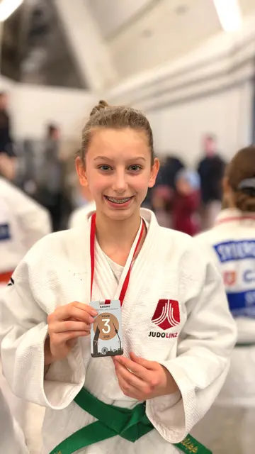 Emilia Philipp vom ASKÖ Judo Linz holte Bronze. | Foto: ASKÖ Judo Linz