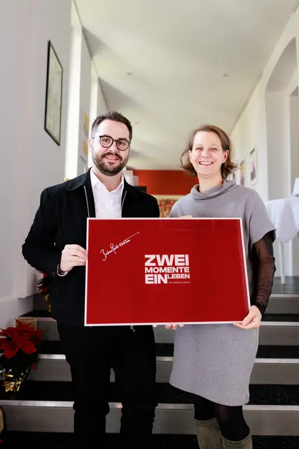 Marcel Resch mit der ersten Interviewpartnerin Barbara Pachl-Eberhart | Foto: Sebastian Friedl