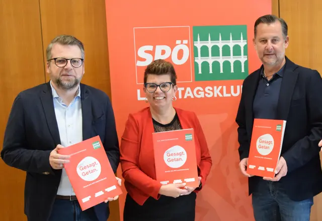 Durch die SPÖ-Anfrage erhoffen sich Klubobmann Harald Schwarz, Bundesrätin Bernadette Kerschler und LAbg. Andreas Thürschweller genaue Zahlen über die Auslastung des neuen hochmodernen MRT im LKH Südweststeiermark am Standort in Wagna. | Foto: Strohmeier