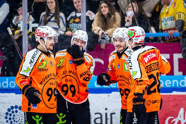 Am Mittwoch knackten die Graz 99ers das erste Saisonziel: die Qualifikation für die Champions Hockey League.  | Foto: GEPA