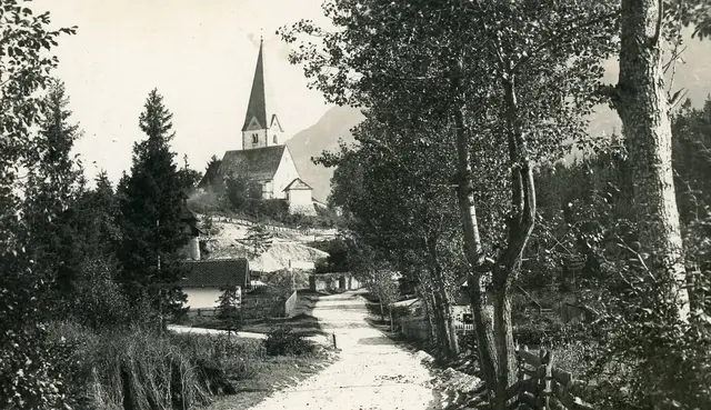 Pfarrkirche Gallizien im Jahr 1927 | Foto: Urheber unbekannt – Besitzer: Gemeinde Gallizien