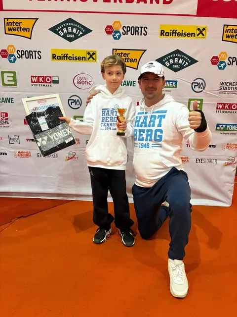 Felix Bruchmann erzielte den ersten Platz und ebenfalls Landesmeister-Titel der U8 Altersklasse. | Foto: TSV Hartberg Tennis