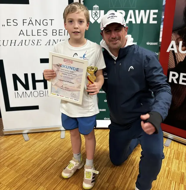 Leopold Pichler konnte sich den Landesmeister-Titel der U9 Altersklasse holen  | Foto: TSV Hartberg Tennis