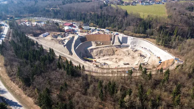 Februar 2026: Baufortschritt des Kraftwerks Traunfall. | Foto: Wolfgang Spitzbart