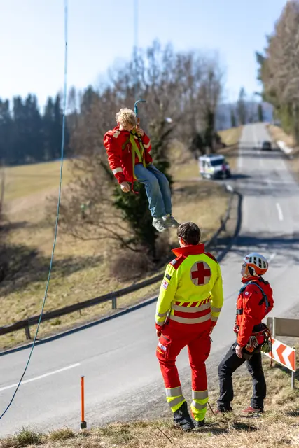 Sichere Landung am Fuße des Schöckls. | Foto: Rotes Kreuz Kumberg/E. Peer