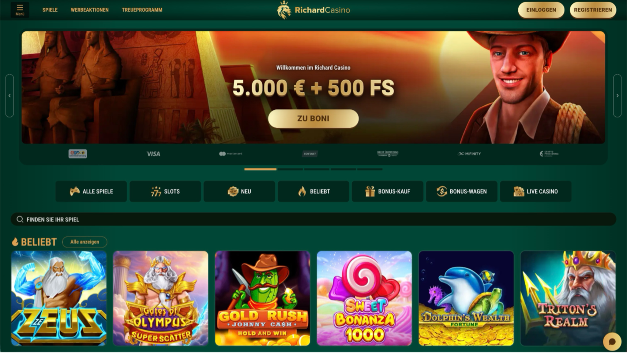 Verschiedene Slot-Spielbildschirme auf einem Desktop, die das typische Angebot repräsentieren
