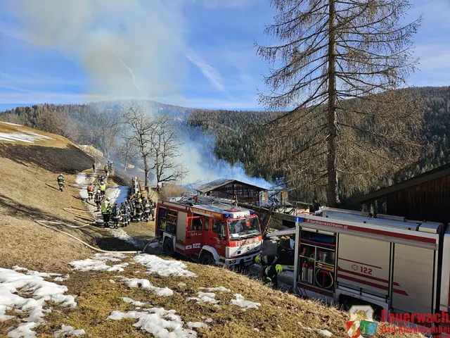 Fünf Feuerwehren standen mit 100 Mann/Frau im Einsatz. | Foto: Freiwillige Feuerwehr Bad Kleinkirchheim