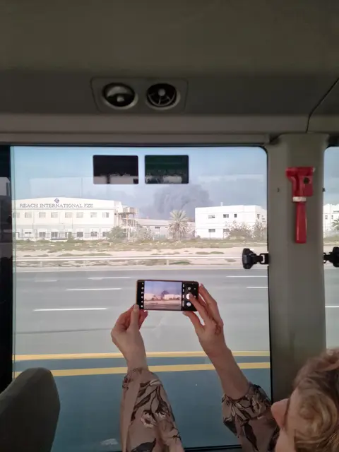 Das Bild zeigt eine Explosion, an der Pfurtscheller vorbeigefahren ist. | Foto: Josef Pfurtscheller