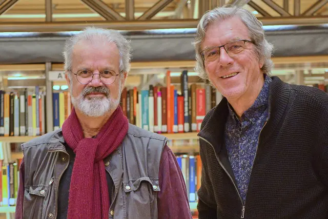 Lesung und Gespräch mit Franz Kabelka (links) und Albert Lingg über existenzielle Lebensfragen
 | Foto: Vorarlberger Landesbibliothek 