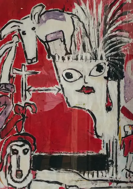 Titel : Alles im Blick 
Maße 70 x 100 cm  | Foto: Künstlerin Philomena Pichler 