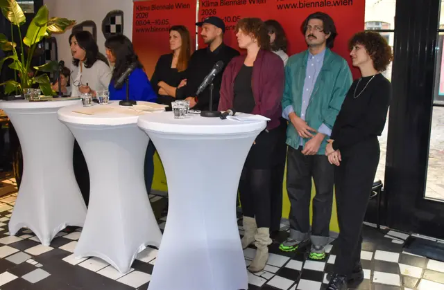 Das Team rund um die Klima Biennale hat am 23.02. die ersten Details des diesjährigen Festivals präsentiert.  | Foto: Andreas Pölzl/MeinBezirk