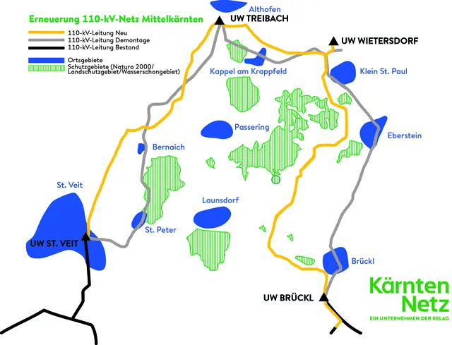 Das Projekt: „Erneuerung 110-kV-Netz Mittelkärnten“ | Foto: Grafik: Kärnten Netz