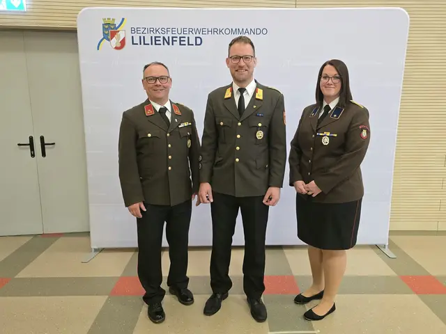 Das neue Abschnittsfeuerwehrkommando Lilienfeld wird künftig vertreten von HBI Johann Weiß, BR Pfeffer und VI Sandra Hinterecker. | Foto: BSB EHBI Christian Teis (Presse 11), BFKDO Lilienfeld