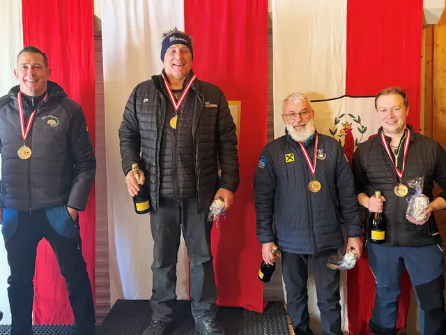 Vizemeister Markus Kogler, Bezirksmeister Martin Luxner, und die beiden Drittplatzierten Wolfgang Baumann sowie Christian Ortner.