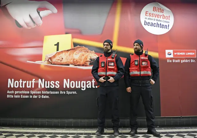 Schon bei der Einführung des Essverbot in den U-Bahnen setzte man bei der Kampagne auf Humor.  | Foto: HANS KLAUS TECHT / APA / picturedesk.com