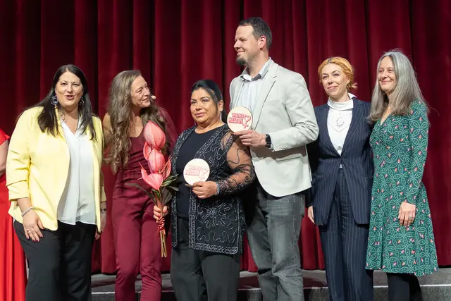 Die Heldinnen aus dem 5. Bezirk: Kathrin Gaál, Mel Merio, Hanife Ada, Thomas Fryd, Klubobfrau Julia Fritz und Bezirkschef-Stellvertreterin Petra Tierscherl (v. l.). | Foto: René Brunhölzl