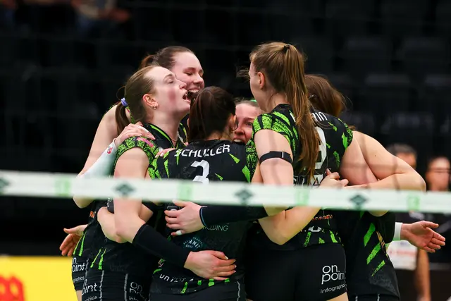 Jubel im Raiffeisen Sportpark Graz nach dem Sieg der UVC-Panther-Girls gegen die Wildcats aus Klagenfurt. | Foto: GEPA pictures
