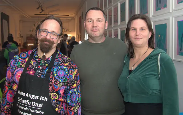 Andi Aichinger, Christian und Catharina Szommer in der Kunstwerkstatt Tulln. | Foto: Christian Nowotny