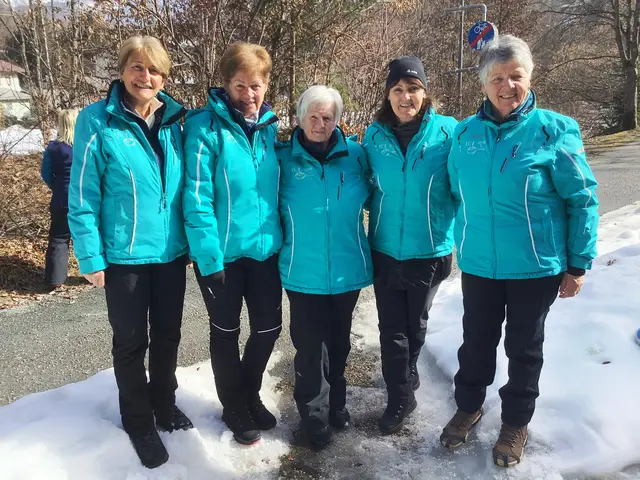 Start Nr. 3 EC Reith bei Kitzbühel; Waltraud Reiter, Christine Adelsberger, Anni Brugger, Gertraud Adelsbergerund Maresi Ecker. | Foto: Christian Erhart