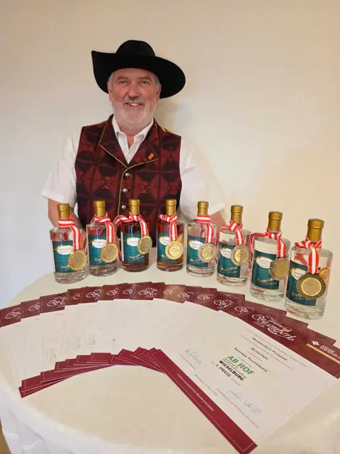 Mostbaron Andreas Selner durfte sich über acht Medaillen freuen. | Foto: Simon Glösl