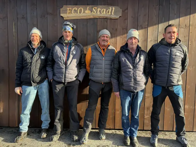 Start Nr. 2 EC Rummlerhof; Fritz Schlögl, Michael Lackner, Thomas Schmiedberger, Michael Aberger und Markus Kogler | Foto: Barbara Hofer