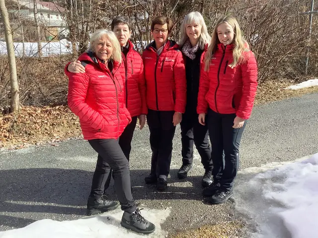 Start Nr. 6, ESC Jochberg; Christina Weißkopf, Vroni Salfenmoser, Margret Landmann, Marianne Luxner und Natalie Aberger | Foto: Christian Erhart