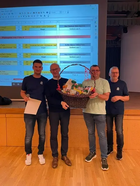 Die Turniersieger Stefan Gschliesser und Gerhard Gschliesser mit Nicklas Pikner und Obmann Wolfgang Zimmermann | Foto: BG Matrei