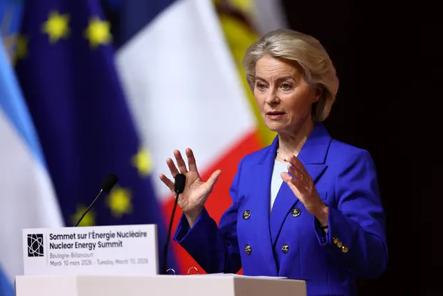 EU-Kommissionschefin Ursula von der Leyen hält beim Atomgipfel in Paris ein Plädoyer für Kernkraft. | Foto: APA-Images / AFP / ABDUL SABOOR
