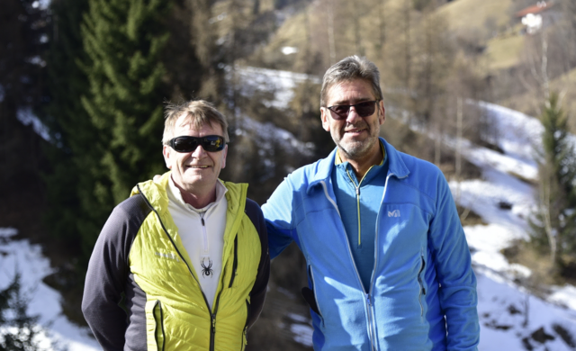 Das Team "Grieserhof-I" mit Hans Steckholzer und Pepi Gratl gewann die Mannschaftswertung. | Foto: SC Gries