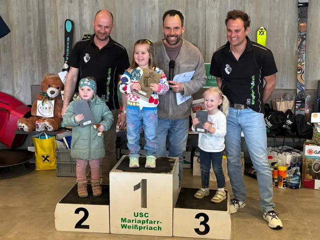 Die jüngsten Bambinis weiblich bei den Mariapfarrer Ski-Ortsmeisterschaften 2026. | Foto: USC Mariapfarr-Weißpriach-Göriach / Manuel Griessner