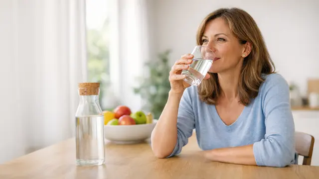 Ausreichend trinken unterstützt Stoffwechsel, Nieren und das allgemeine Wohlbefinden.