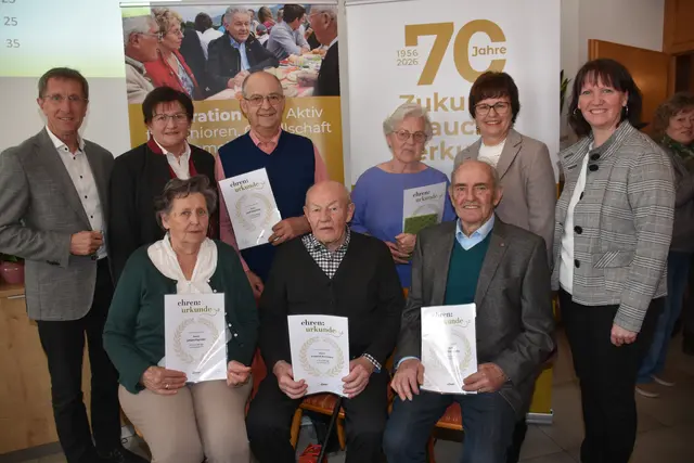 Jahreshauptversammlung Seniorenbund Pabneukirchen, Ehrungen.  | Foto: Zinterhof