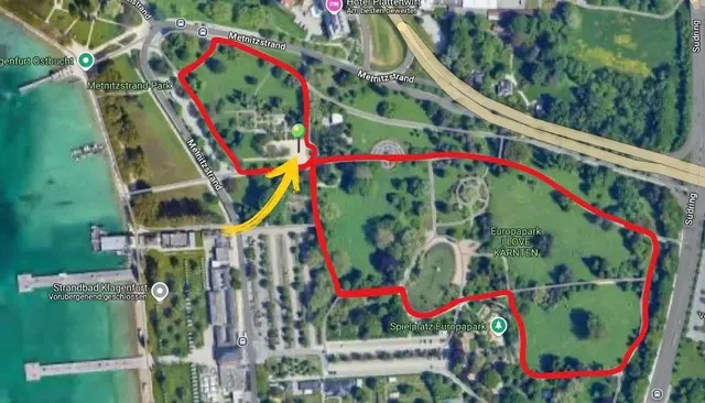 Die Strecke verläuft durch den Europapark Klagenfurt. | Foto: Facebook/Europark parkrun